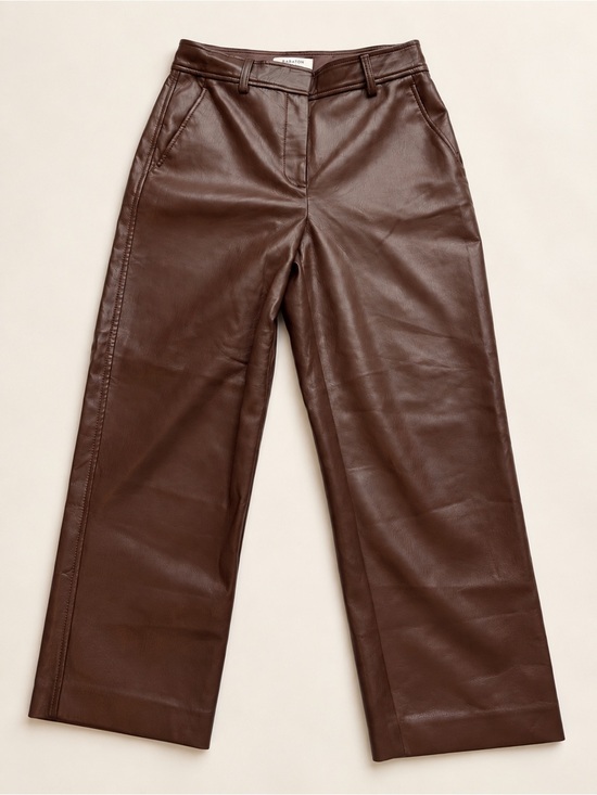 Babaton Pants - Aritzia Babaton Command Cropped Vegan Leather Pants Brown Size 6